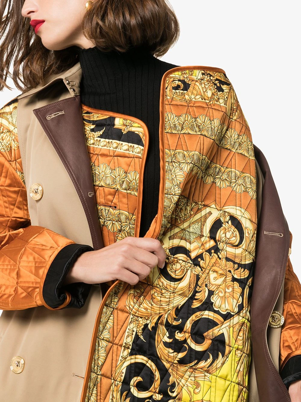 Versace Trench à imprimé baroque Prix Équitable trenchs & imperméables femme 7 Versace trench à imprimé baroque