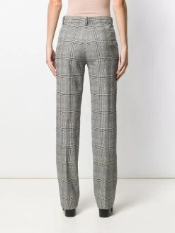 Versace pantalon à taille haute et carreaux