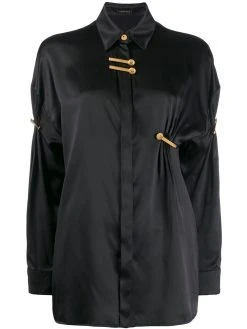 Versace chemise à détails de pinces à logo