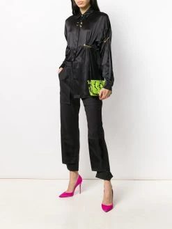 Versace chemise à détails de pinces à logo