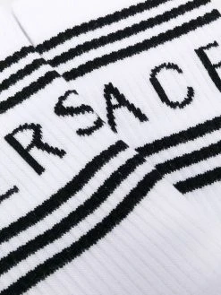 Versace chaussettes à logo intarsia