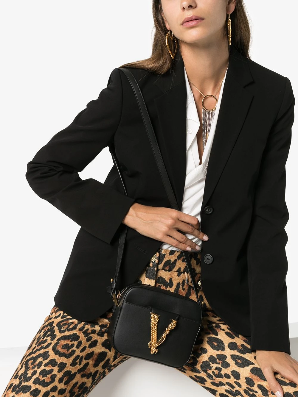 Versace Bonne Qualité Sac à bandoulière Virtus sacs à bandoulière & besaces femme 4 Versace sac à bandoulière Virtus
