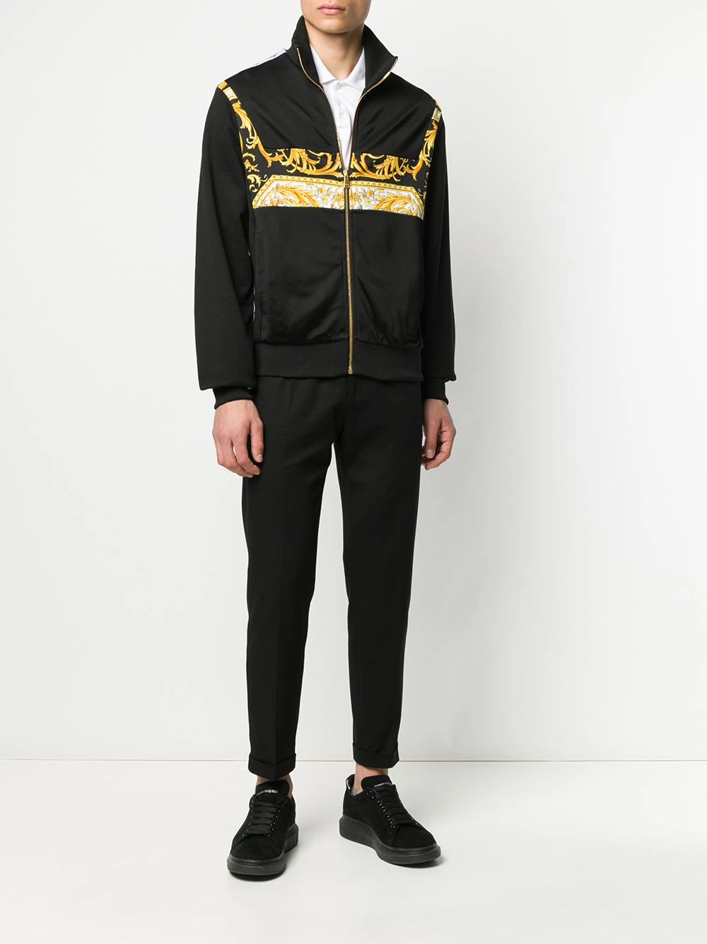 Pas Cher Versace Veste bomber à détails baroques vestes bomber homme 4 Versace veste bomber à détails baroques