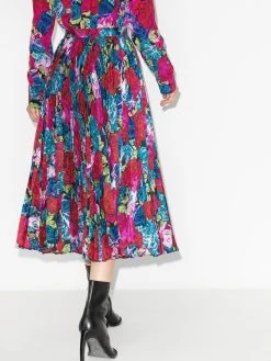 Versace jupe plissée à fleurs