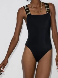 Versace maillot de bain à bretelles Greca
