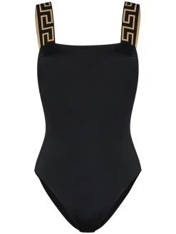 Versace maillot de bain à bretelles Greca