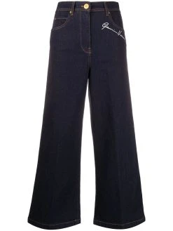 Versace pantalon crop à détails brodés