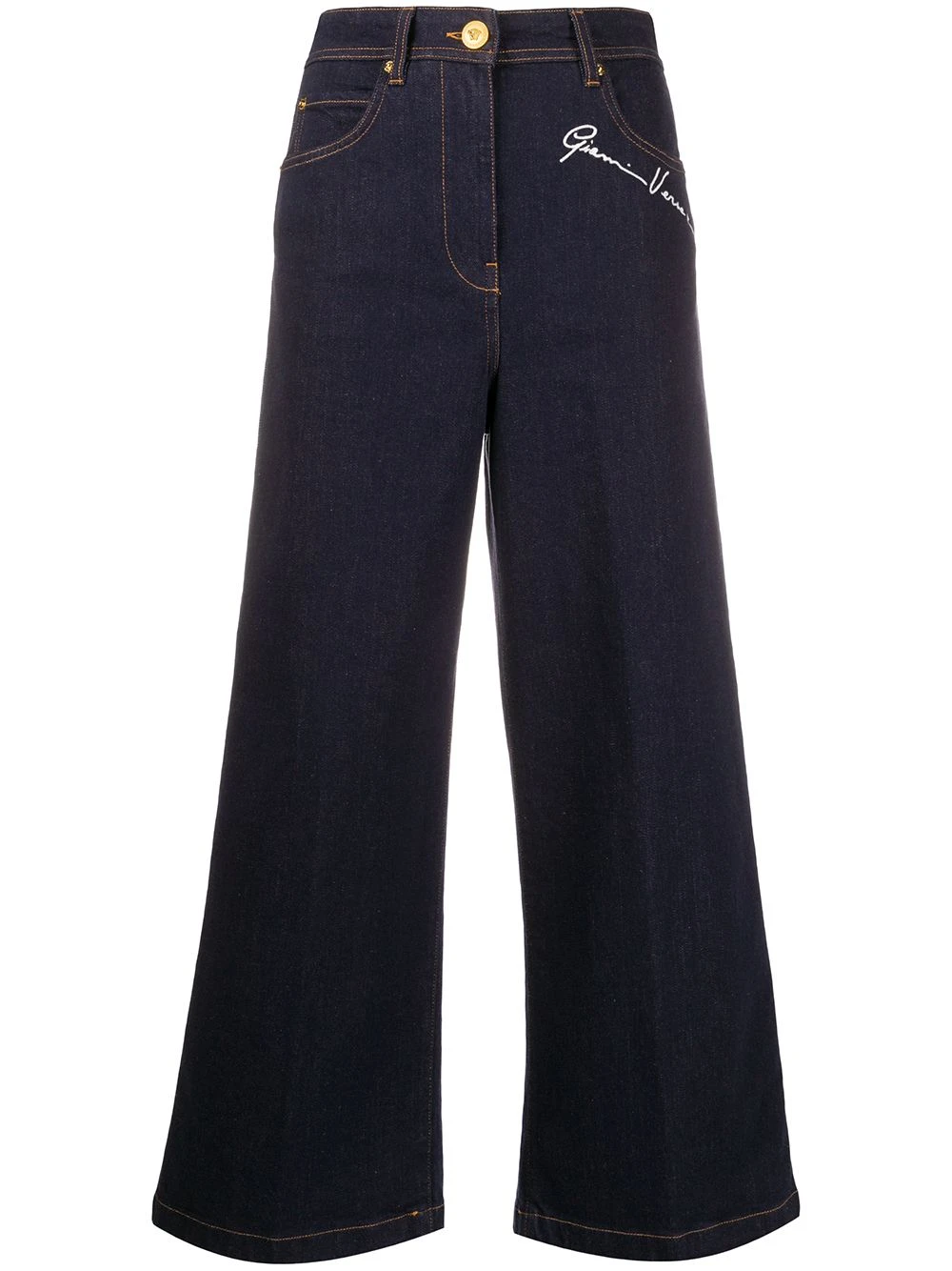 Versace Pantalon crop à détails brodés Qualité Fiable jeans courts femme 3 Versace pantalon crop à détails brodés