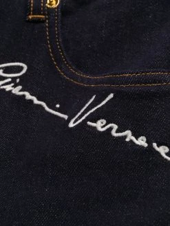 Versace Pantalon crop à détails brodés Qualité Fiable jeans courts femme 14 Versace pantalon crop à détails brodés