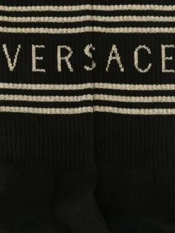 Versace chaussettes rayées à logo