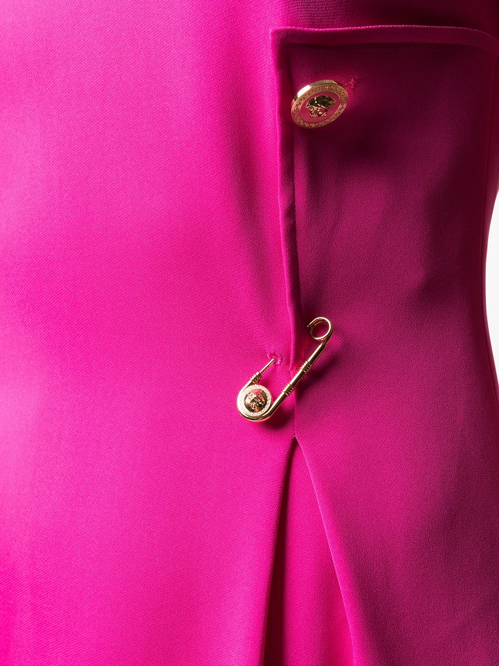 Prix Jamais Vus Versace Robe courte à détail d'épingle à nourrice robes de jour femme 7 Versace robe courte à détail d'épingle à nourrice