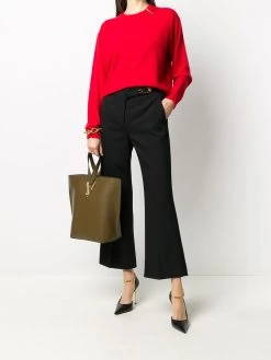 Versace pantalon à détails d'épingles à nourrice