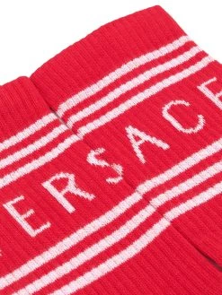 Versace chaussettes rayées à logo