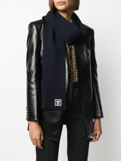 Versace écharpe nervurée à patch logo