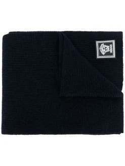 Versace écharpe nervurée à patch logo