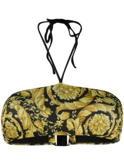 Versace haut de bikini à imprimé baroque