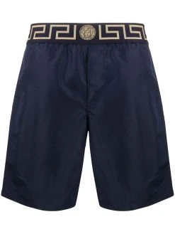 Versace short de bain à bande Greca