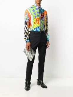 Versace pantalon de costume à bride logo