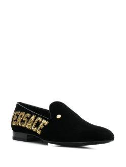 Versace mocassins à logo brodé