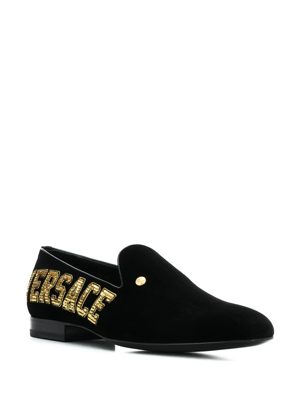 Prix Sacrifiés Versace Mocassins à logo brodé chaussons homme 4 Versace mocassins à logo brodé