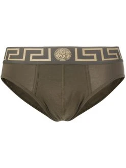 Versace slip à ceinture Greca