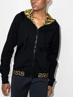 Versace sweat à capuche à doublure imprimée