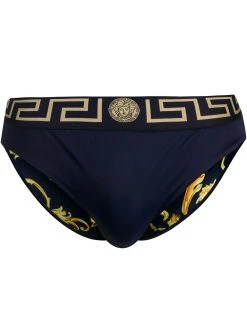 Versace slip de bain à bande Greca