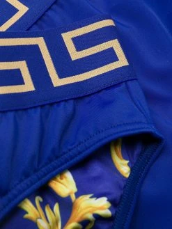 Versace slip de bain à bande Greca