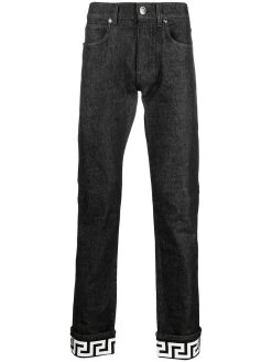 Versace jean droit à détails graphiques