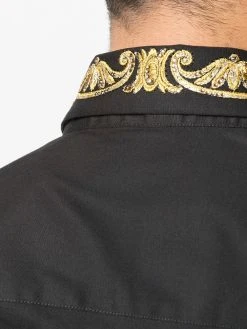 Versace chemise à broderies au col