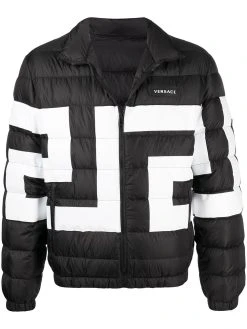 Versace doudoune à imprimé géométrique