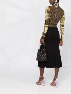Versace jupe mi-longue à découpe
