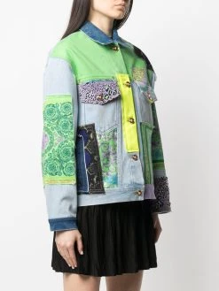 Versace veste en jean à design patchwork