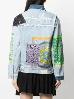 Versace veste en jean à design patchwork