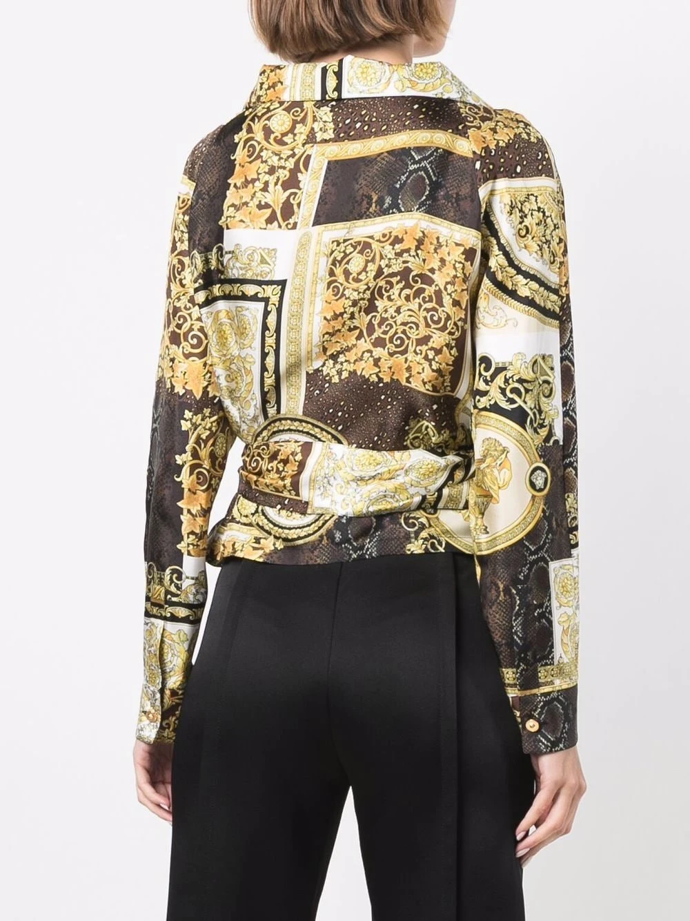 Versace Vendre-Réclame Chemise crop imprimée chemises femme 6 Versace chemise crop imprimée