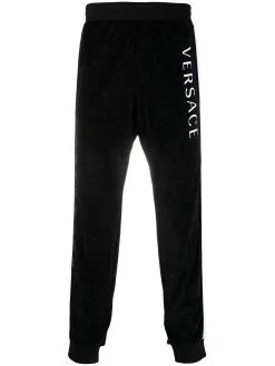 Versace pantalon de jogging à imprimé à rayures