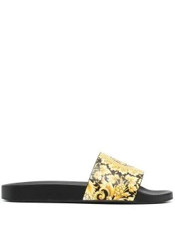 Versace claquettes à motif baroque