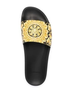 Versace claquettes à motif baroque