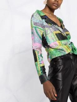 Versace chemise crop imprimée