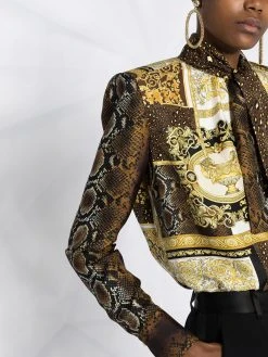 Versace blouse imprimée à col lavallière