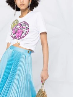 Versace jupe mi-longue plissée