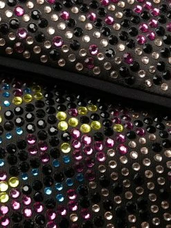 Versace robe courte sans bretelles à ornements de cristal