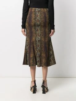 Versace jupe mi-longue à imprimé peau de serpent