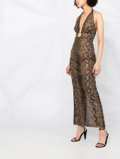 Versace robe longue à dos nu