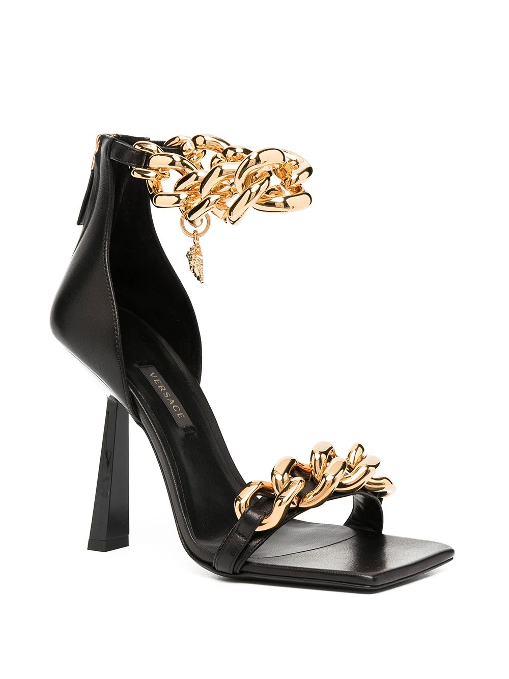 Rabais Versace Sandales Medusa à détail de chaîne femme 4 Versace sandales Medusa à détail de chaîne