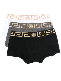Versace lots de trois boxers à bordures Greca