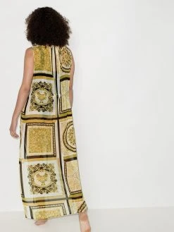 Versace robe en soie à motif Greca