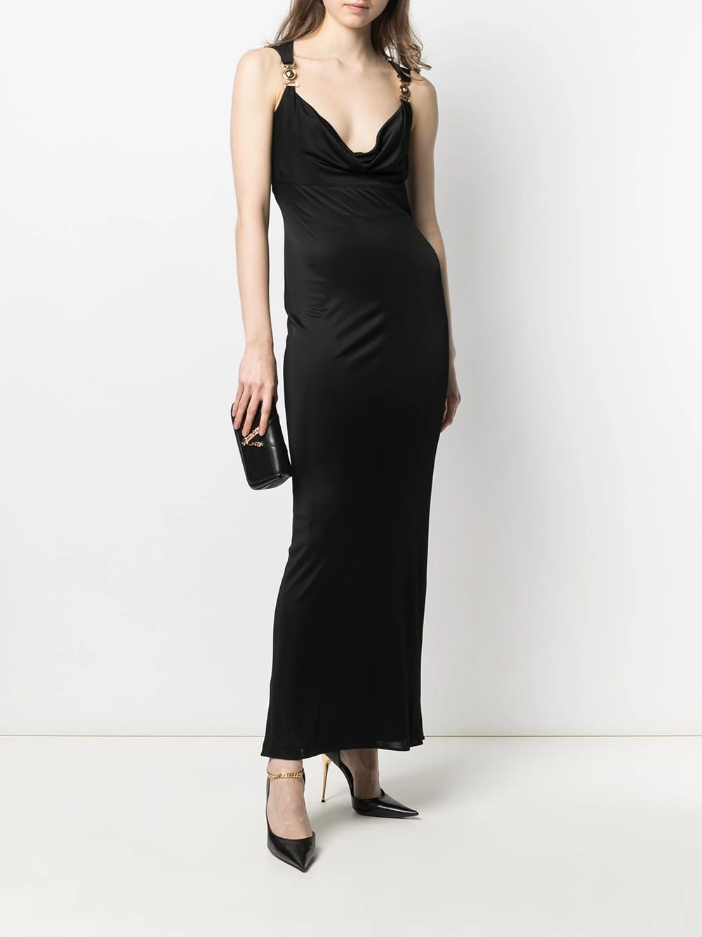 Soldes Versace Robe longue à détails Medusa robes de soirée femme 4 Versace robe longue à détails Medusa