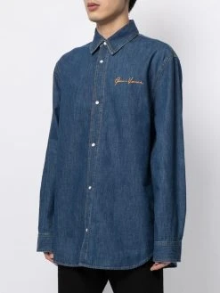 Versace Meilleure qualité Chemise en jean à logo brodé chemises femme 13 Versace chemise en jean à logo brodé