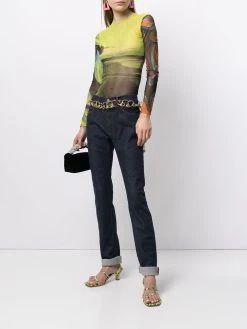 Versace jean droit à motif Medusa brodé